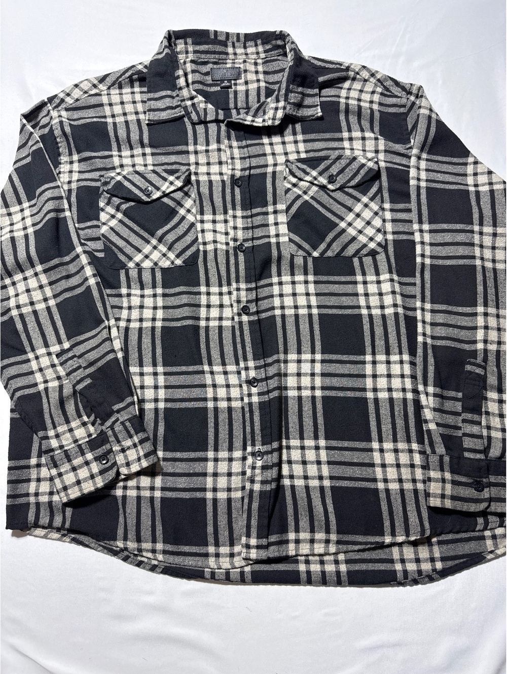 Steve's Jeans 4X Black & White Plaid Flannel Shirt - Cozy & Comfy!